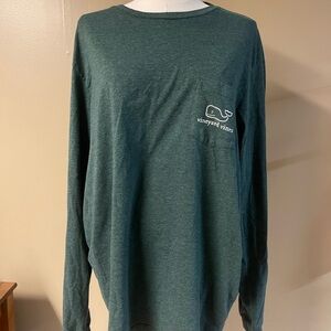 Men’s Vintage Whale Long Sleeve Pocket Tee in Charleston Green